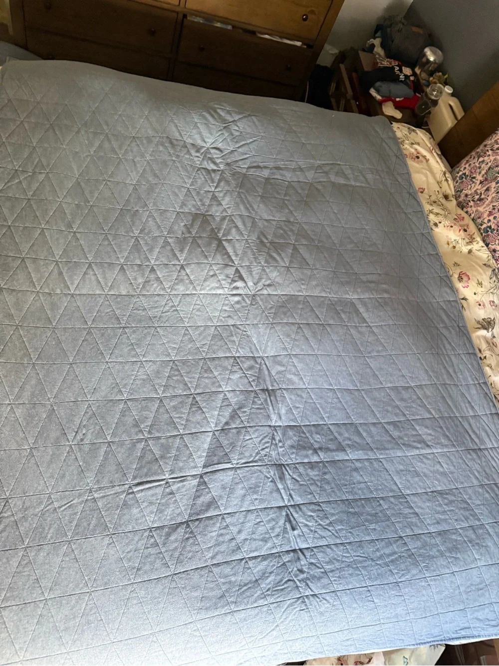 UGG Quilted Throw Blanket in Steel Blue